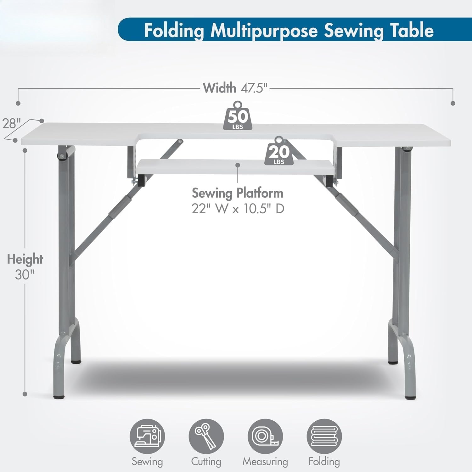 Adjustable Foldable Multipurpose Sewing Table