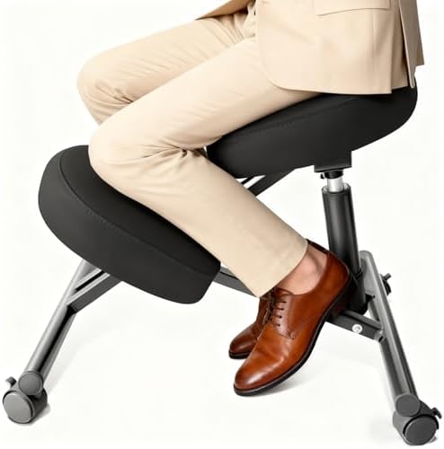 Adjustable PU Leather Ergonomic Kneeling Chair