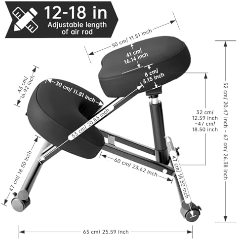 Adjustable PU Leather Ergonomic Kneeling Chair
