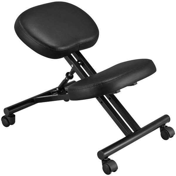 Adjustable Faux Leather Rolling Kneeling Chair