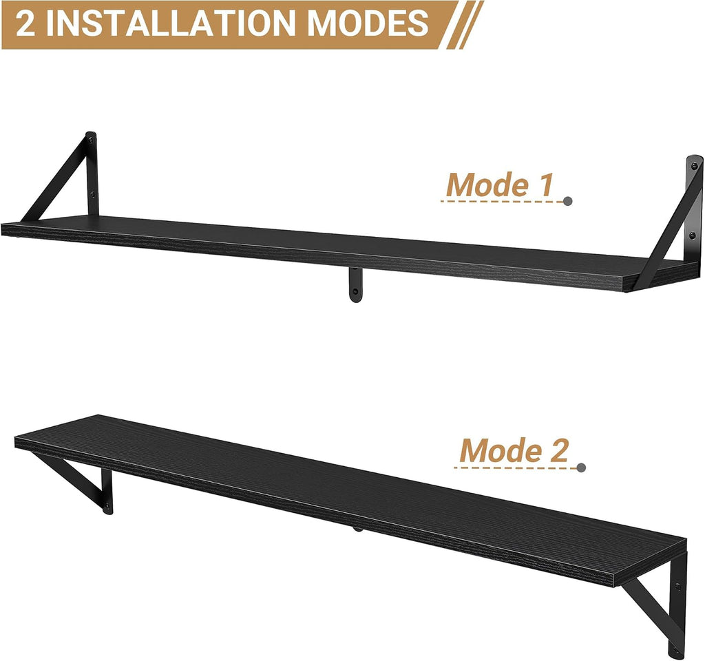 Wood Wall Mounted Floating Storage Shelves