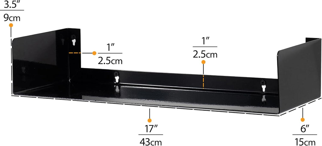 Metal U-Shaped Wall Floating Storage Shelves