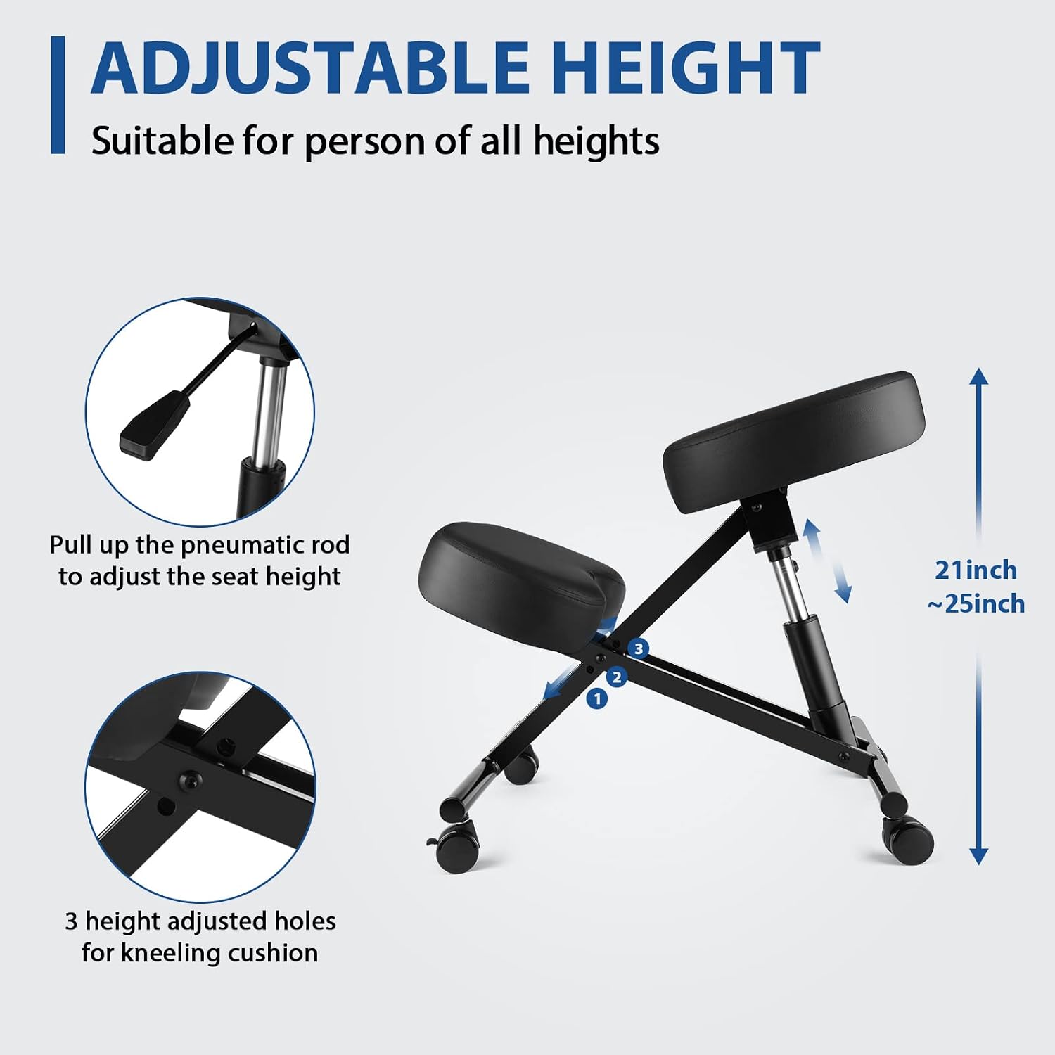 Adjustable Cushioned Ergonomic Kneeling Chair