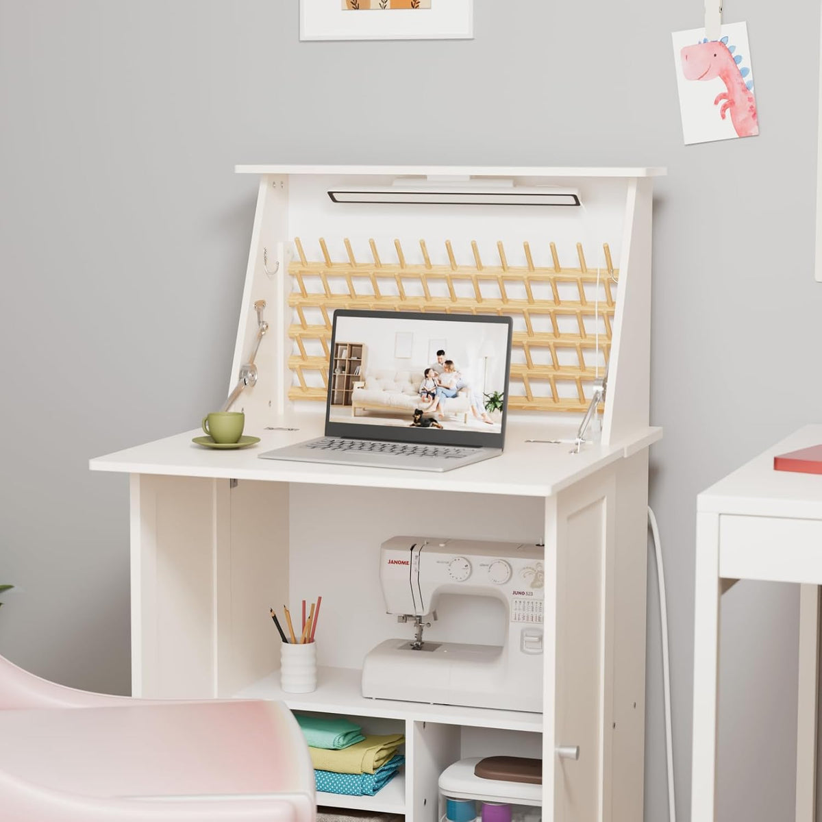 Lighted Charging Storage Multipurpose Sewing Table