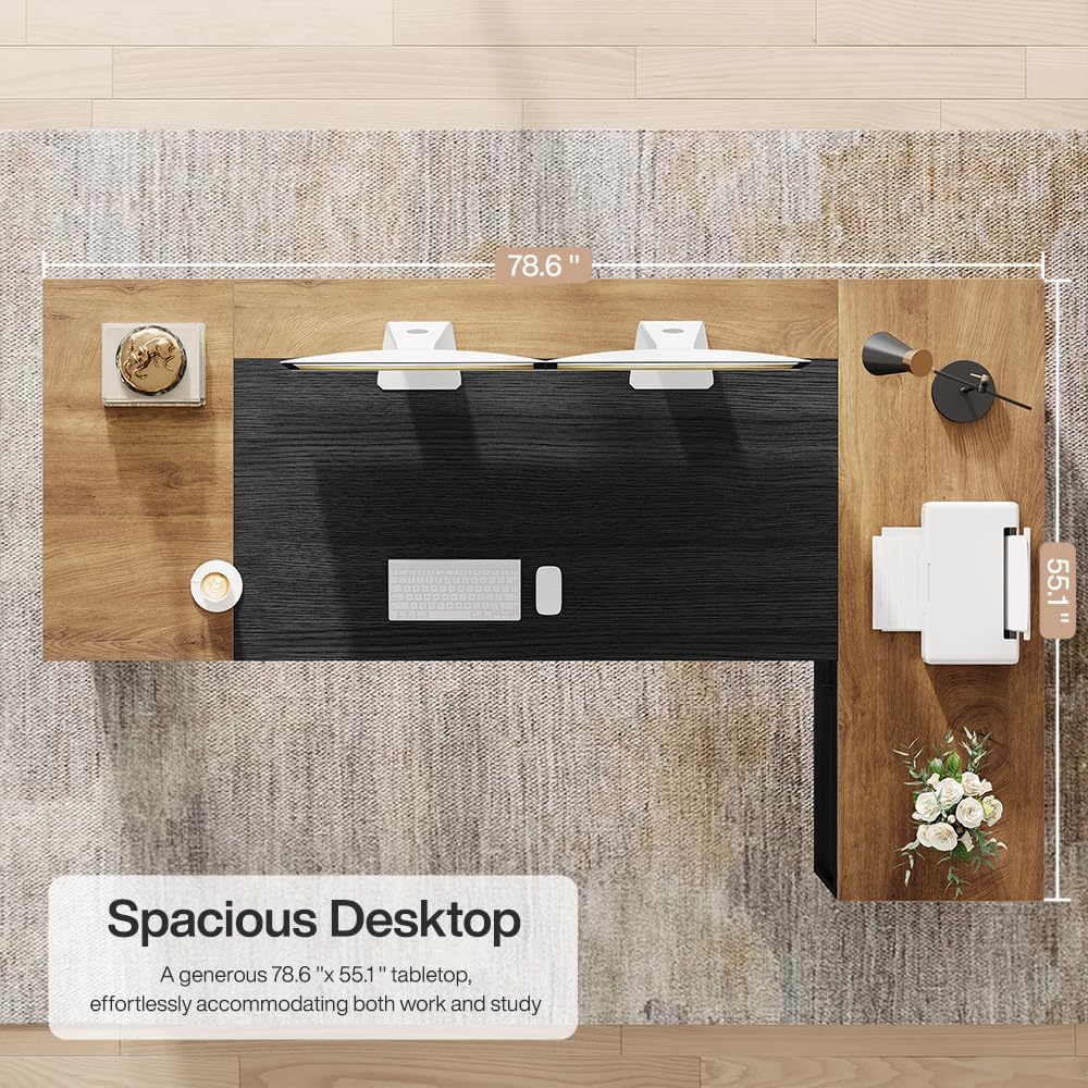 Large Storage L-Shaped Executive Desk Set