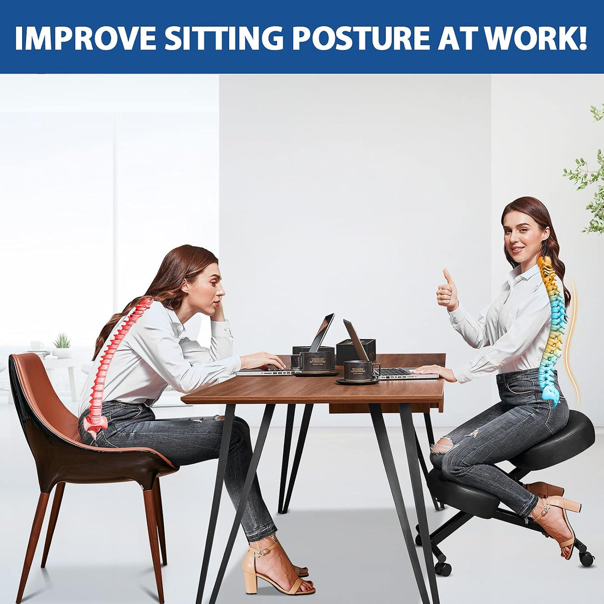 Adjustable Cushioned Ergonomic Kneeling Chair
