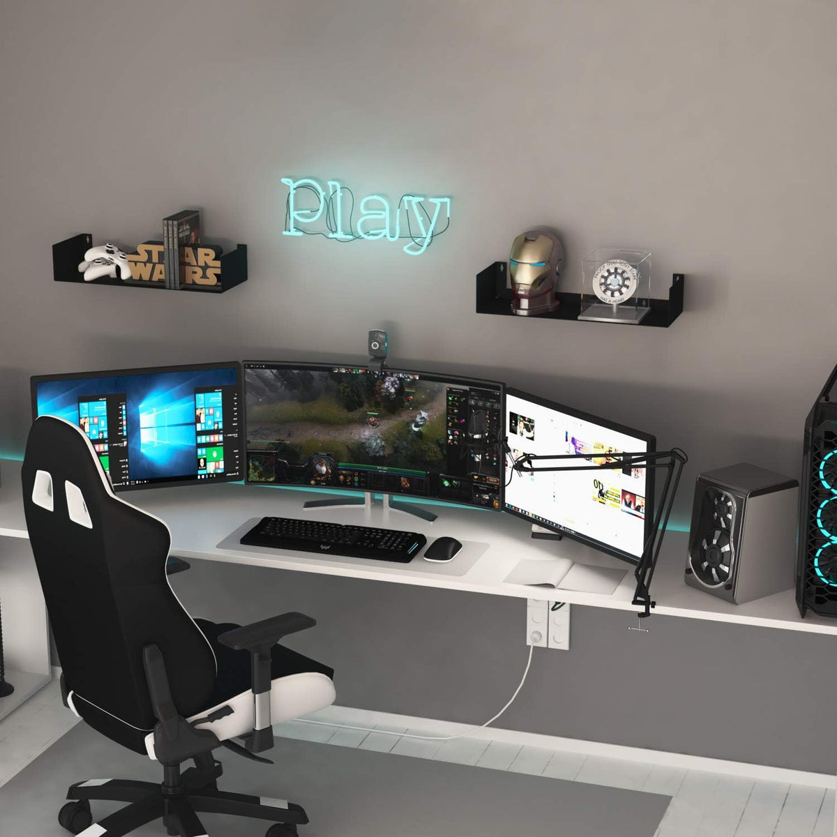 Metal U-Shaped Wall Floating Storage Shelves