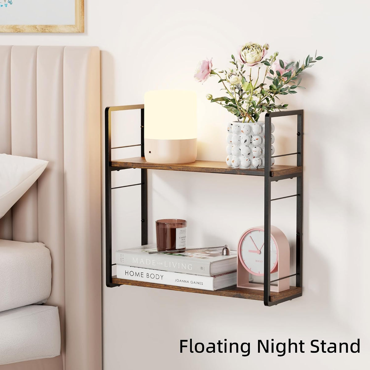 Two-Tier Wall Floating Book Storage Shelves