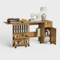Rolling Foldable Pegboard Storage Sewing Table