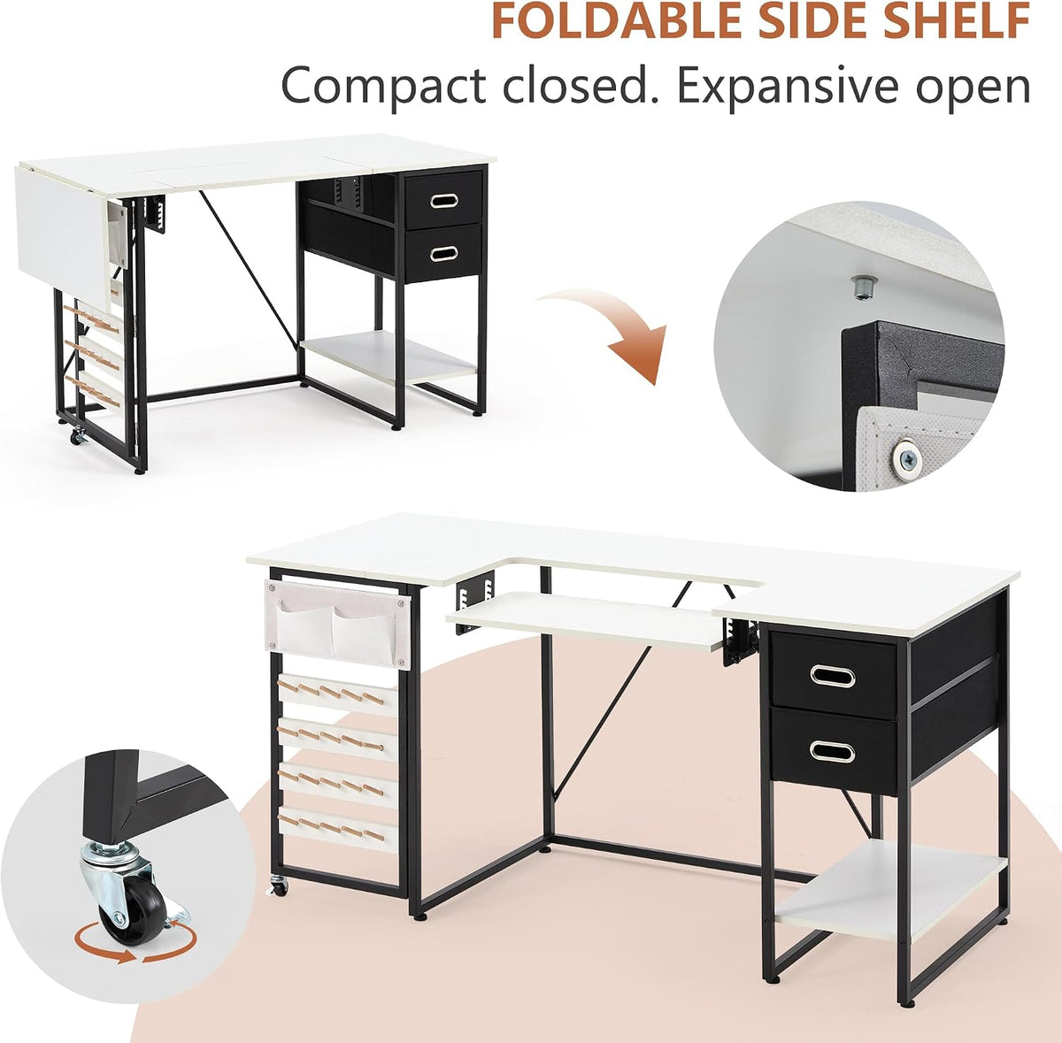 Adjustable Foldable Storage Sewing Craft Table