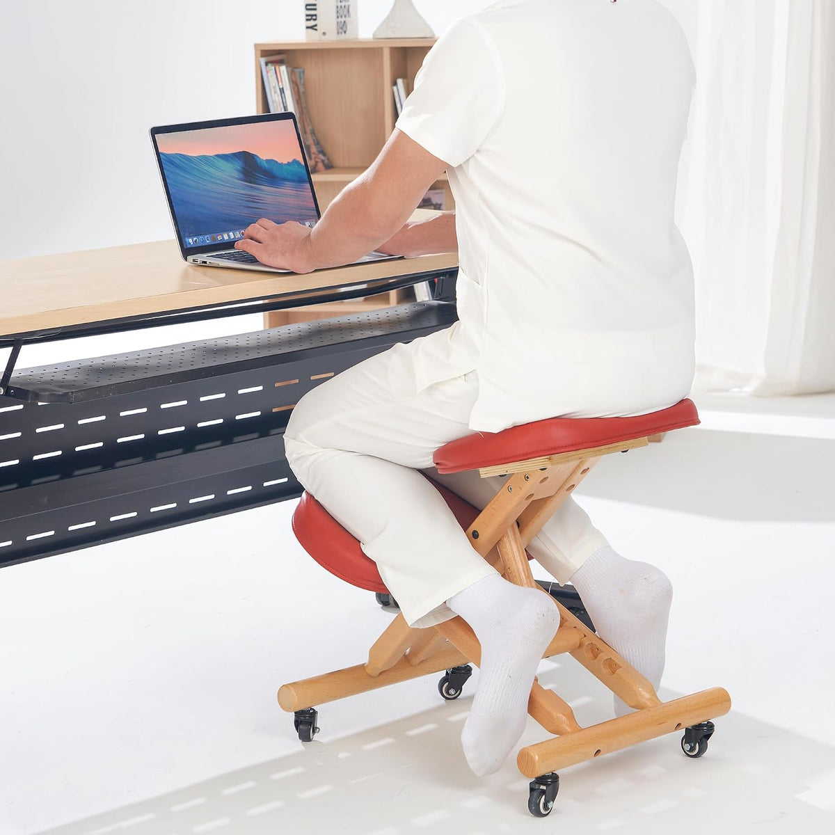 Wood Foldable Ergonomic Posture Kneeling Chair