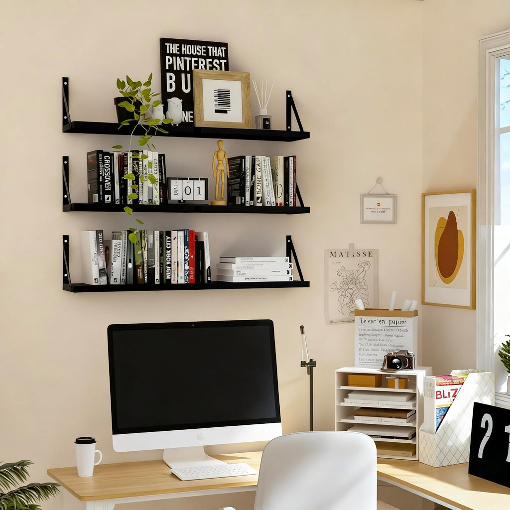 Wood Wall Floating Multi-Room Storage Shelves