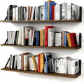 Rustic Wood Heavy Wall Floating Bookshelves