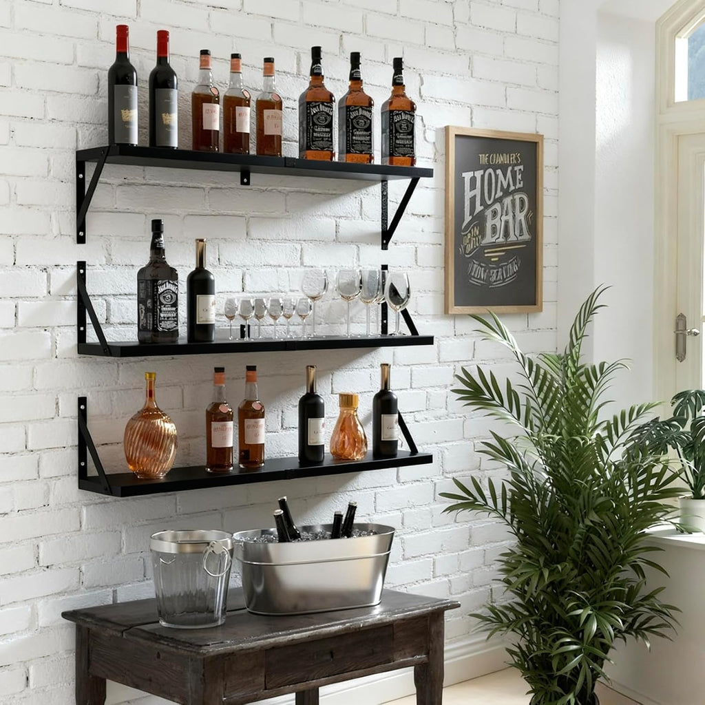 Wood Wall Floating Multi-Room Storage Shelves