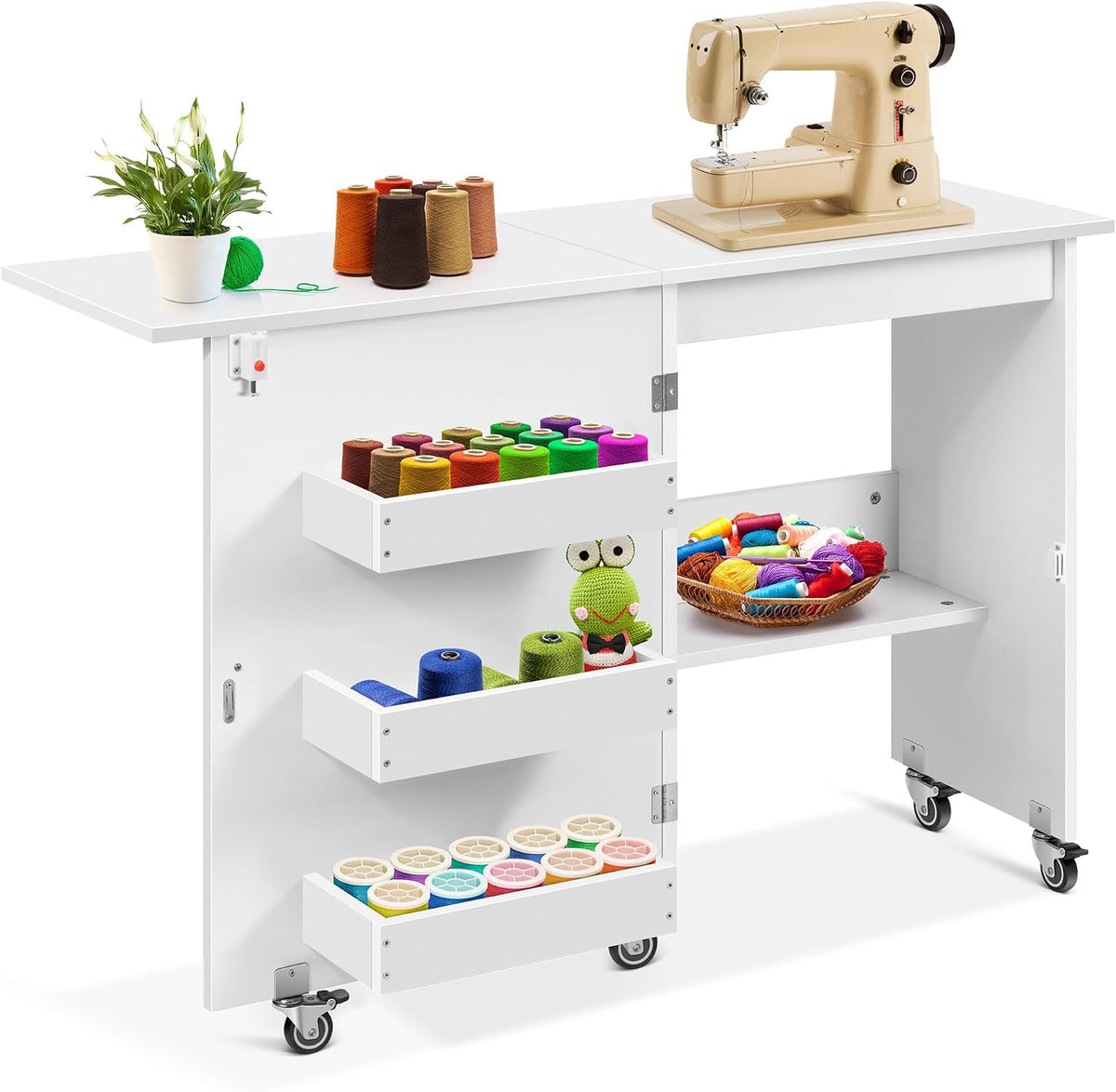 Rolling Foldable Storage Lift Sewing Table