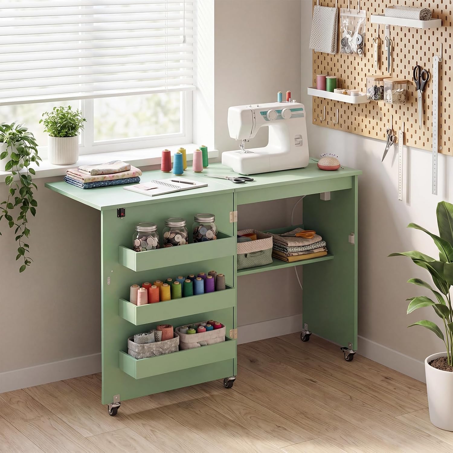 Rolling Foldable Charging Storage Sewing Table