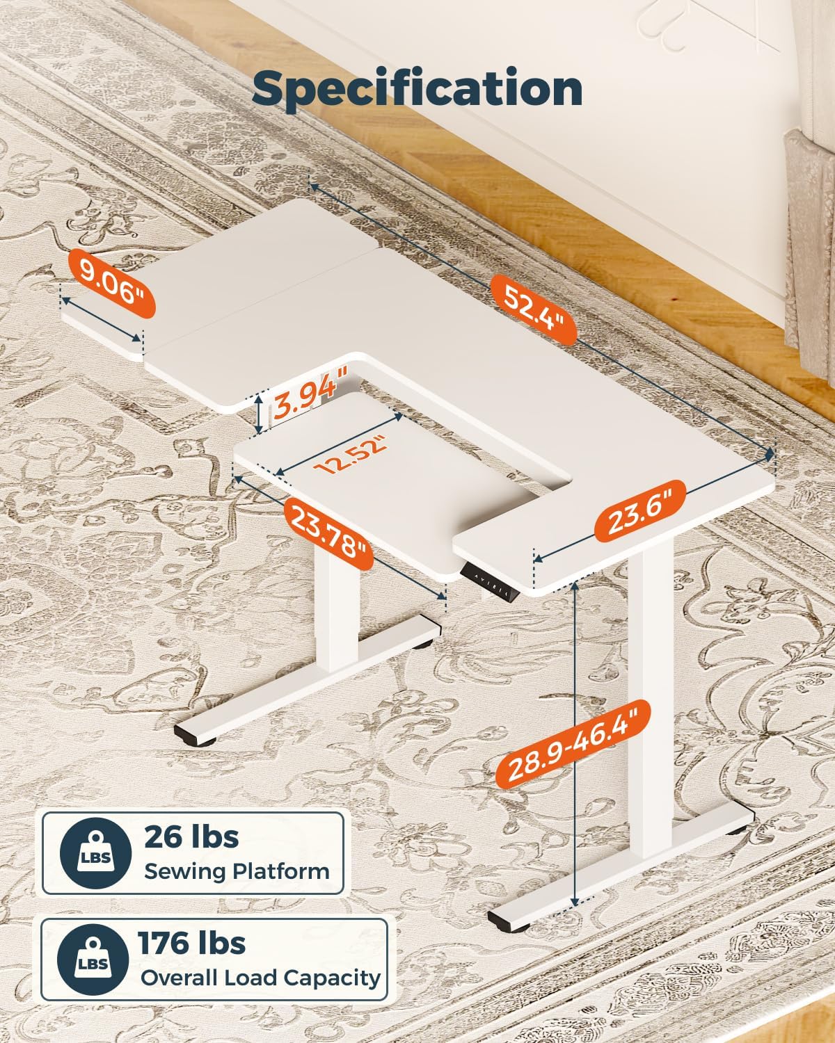 Adjustable Standing Extension Sewing Craft Table