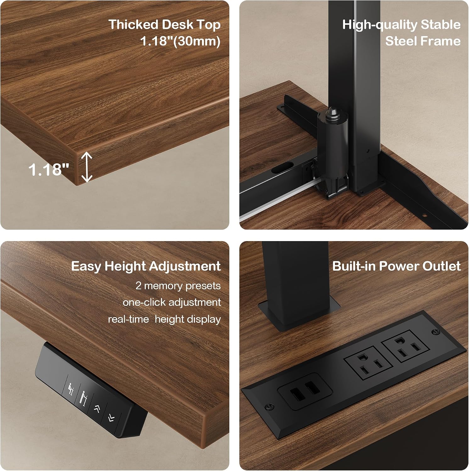 Electric Storage L-Shaped Executive Standing Desk