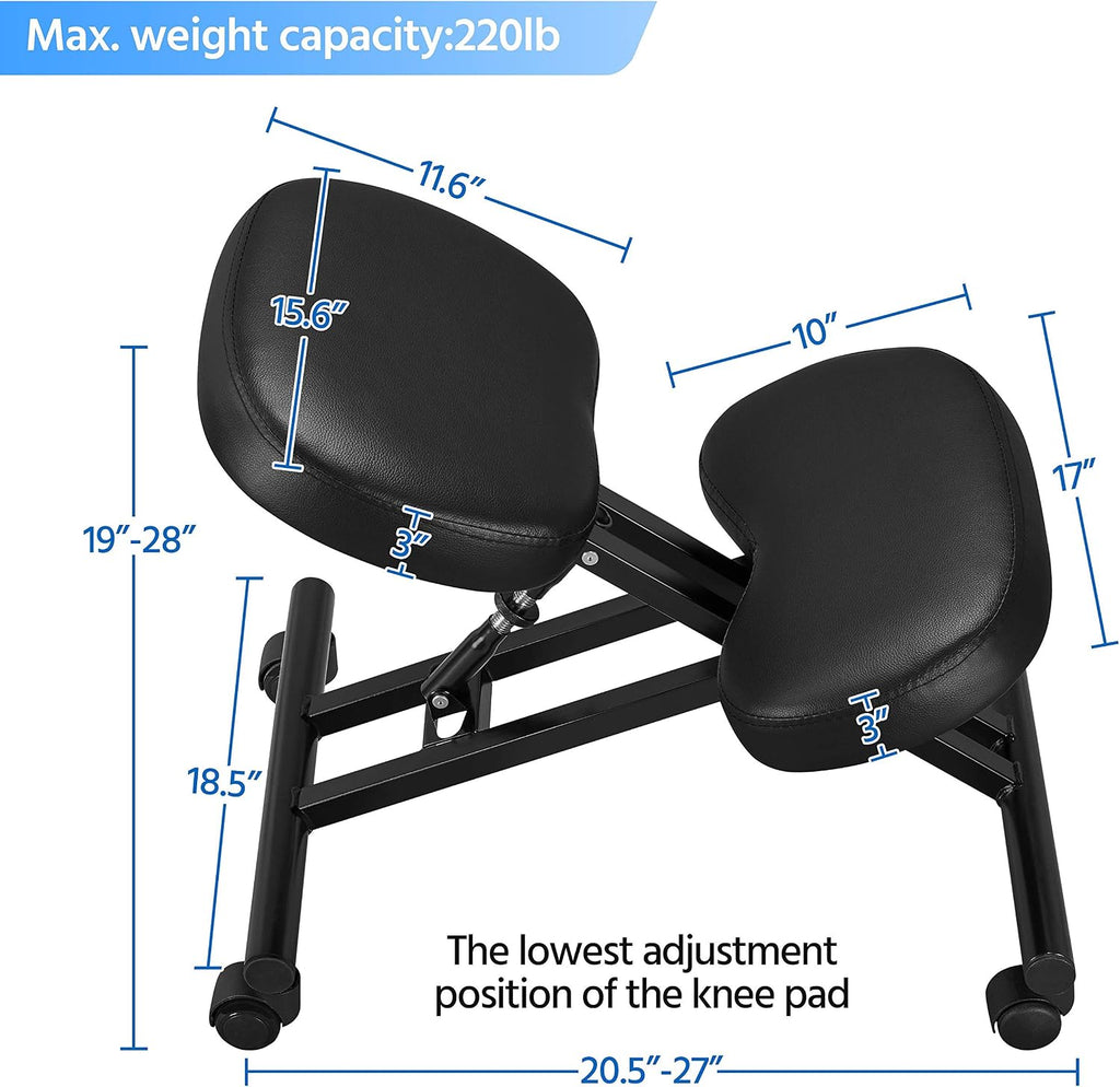 Adjustable Faux Leather Rolling Kneeling Chair