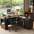 Electric Storage L-Shaped Executive Standing Desk