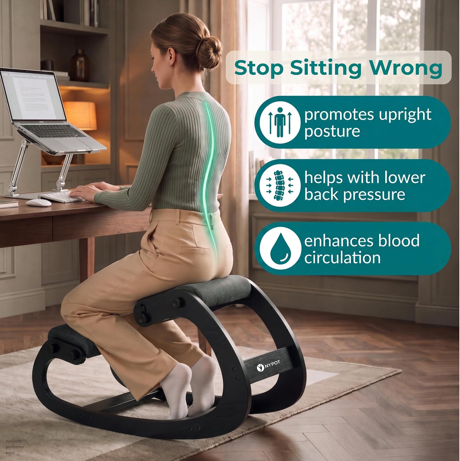 Adjustable Rocking Ergonomic Posture Kneeling Chair
