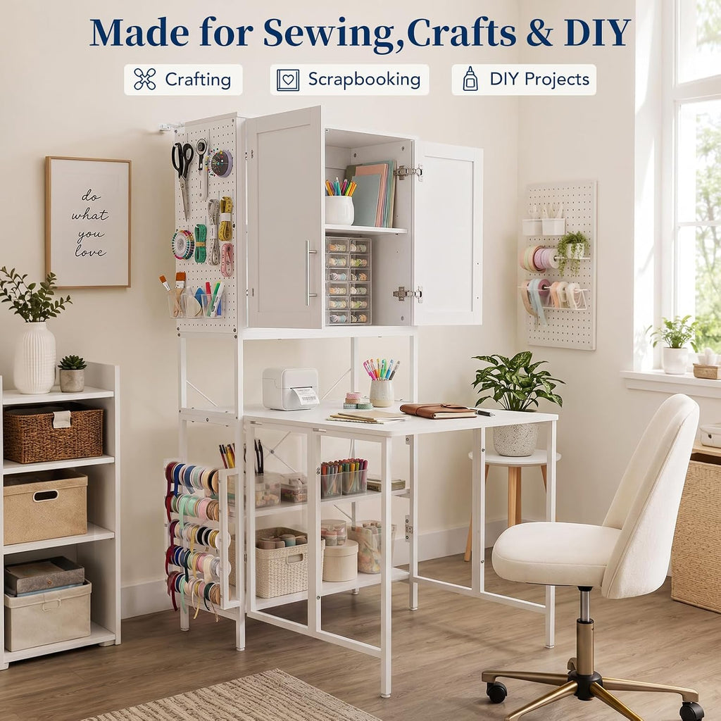 USB Foldable Large Storage Sewing Craft Table