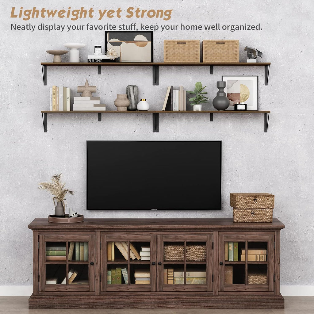 Rustic Wood Heavy Wall Floating Bookshelves