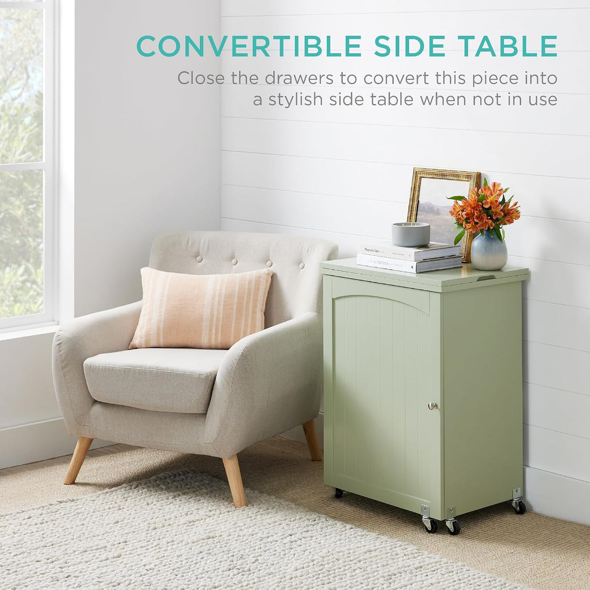 Wheeled Foldable Multi Storage Sewing Craft Table
