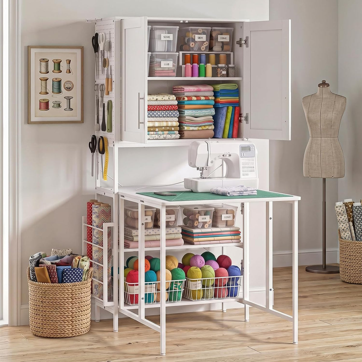 USB Foldable Large Storage Sewing Craft Table