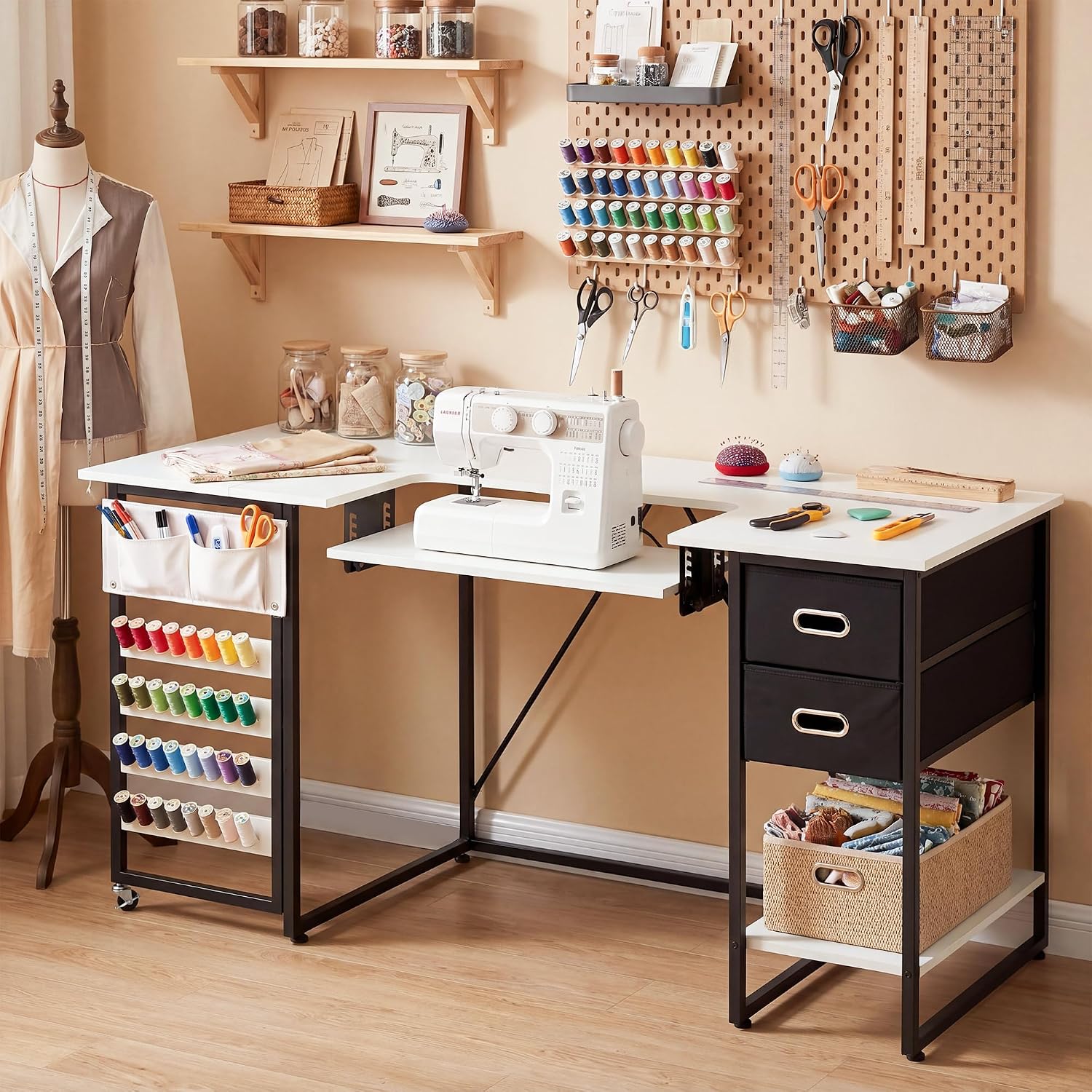 Adjustable Foldable Storage Sewing Craft Table
