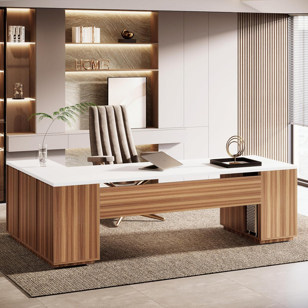 Large Storage L-Shaped Executive Office Desk