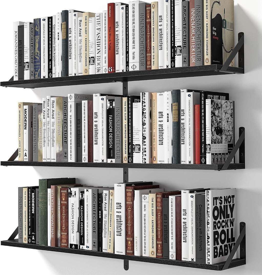 Wood Wall Mounted Floating Storage Shelves