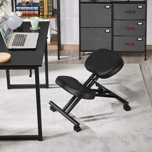 Adjustable Faux Leather Rolling Kneeling Chair